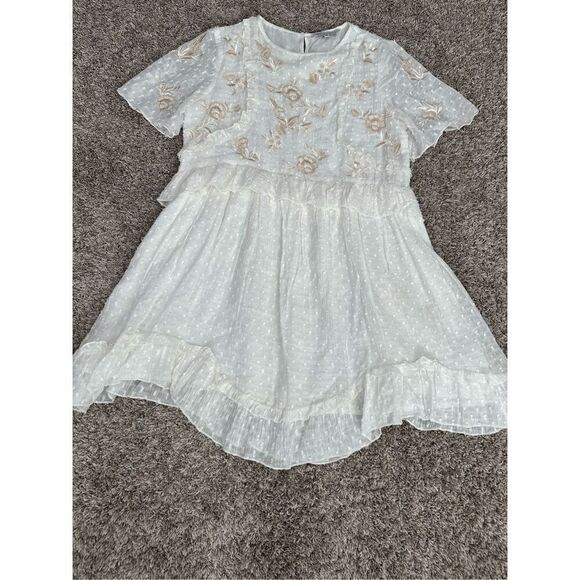 Anthropologie Ranna Gill Basilia Embroidered Mini Dress Babydoll Swing Boho XS - Picture 9 of 12